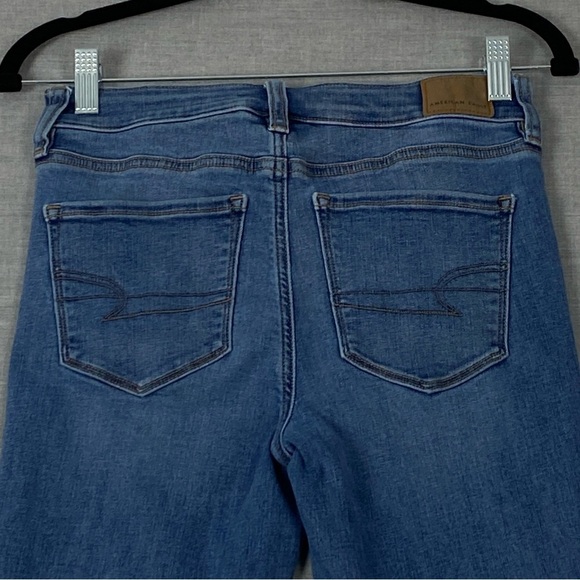 American Eagle Hi-Rise Skinny Kick Jeans Sz 4 Next Level Stretch - Picture 4 of 12